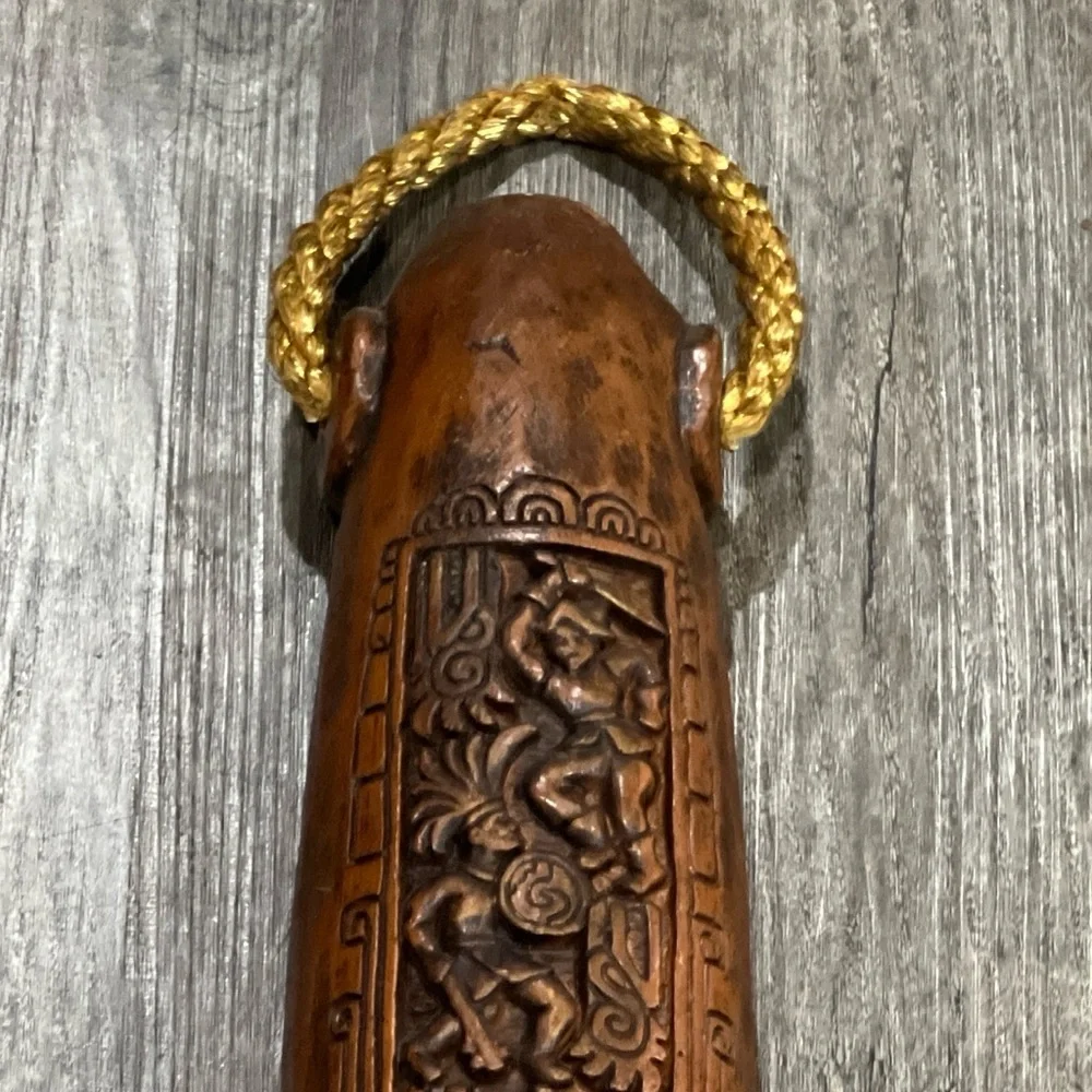 Large Hand-Carved Wooden Spoon - Brown